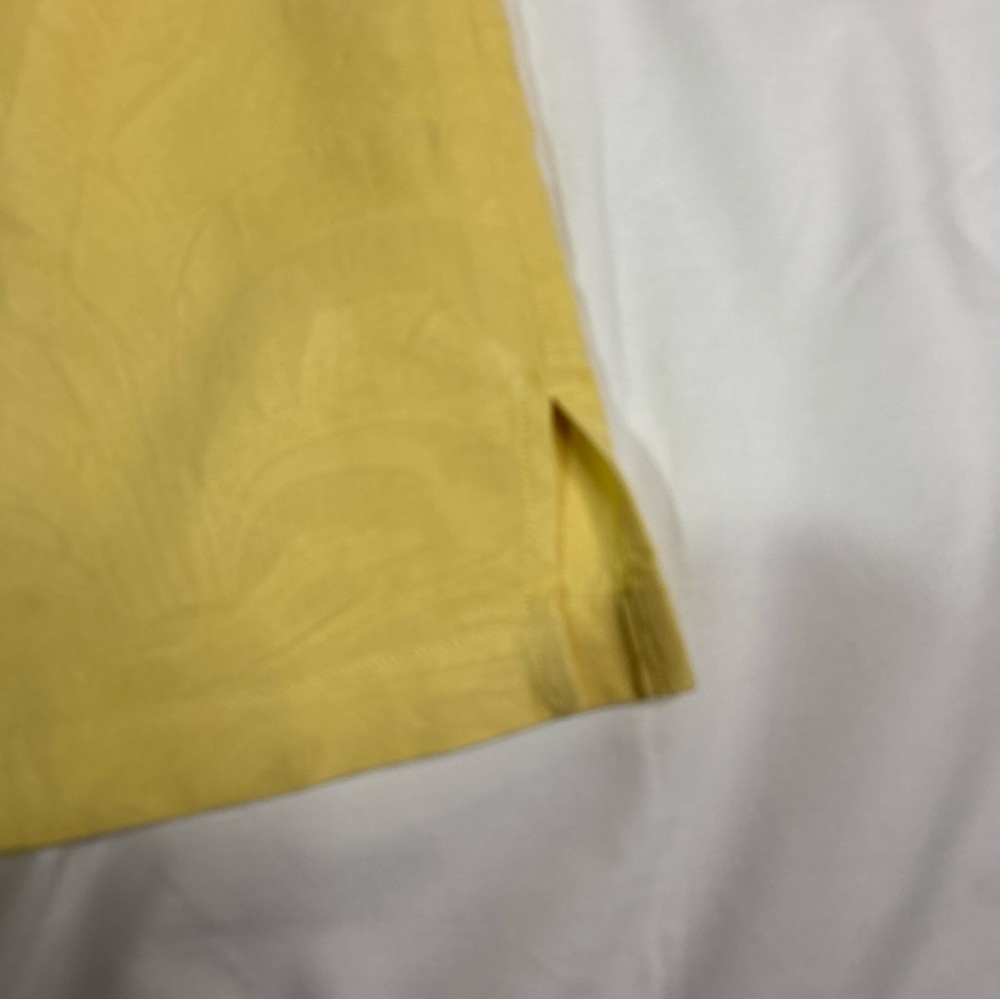 Tommy Bahama Silk Shirt Men’s Large Yellow Textured Short Sleeve Camp Casual - Picture 11 of 12